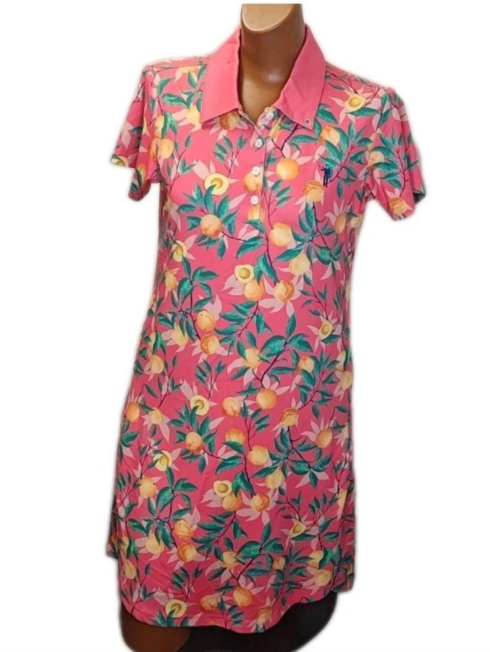 William Murray That's A Peach Golf Polo Dress S Pink Pockets Pickleball Tennis